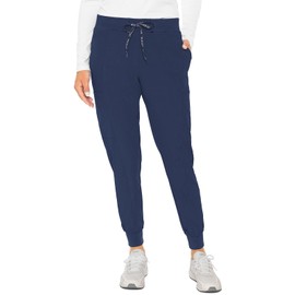 Med Couture Women's Peaches Collection Seamed Jogger Scrub Pant, Navy, Large Tall
