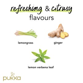 Pukka Herbs | Lemongrass & Ginger Organic Herbal Tea | Lemongrass, Ginger, Lemon Verbena Leaf and Licorice | Perfect For Feeling Strong | 4 Pack | 80 Sachets