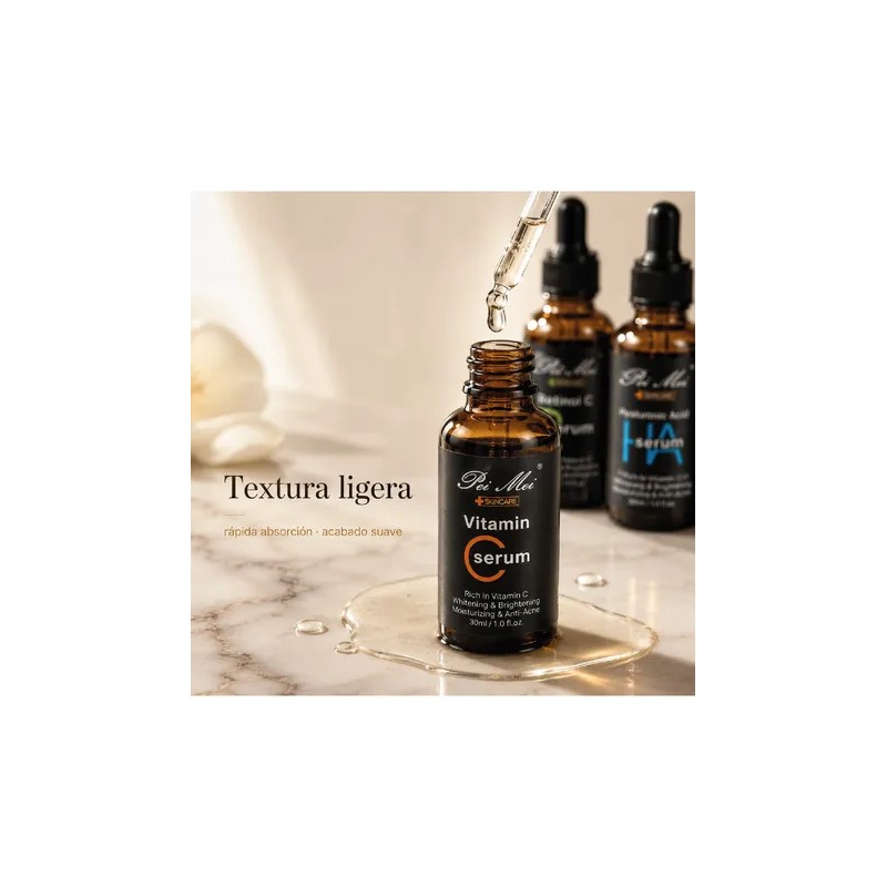Suero Facial Vitamina C, Retinol, Ácido Hialurónico Set 3pz Vitamin