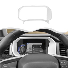 HTHE for Ford Bronco Center Console Dash Board Panel Ring Cover for Ford Bronco 2021 2022 2023+ 2/4Doors (White)