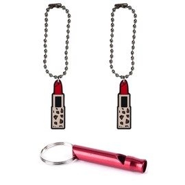 Lipstick Collar Charm Aluminum Alloy Whistle Emergency Survival Safety Camping Cat Dog Animal Training Bark Chew Woof Puppy Kitten Tonal