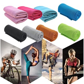 Pack of 8 Cooling Towels, Cool Cold Ice Towel for Neck, Microfibre Cool Towel, Soft Cool Towel for Yoga, Golf, Gym, Camping, Running, Training