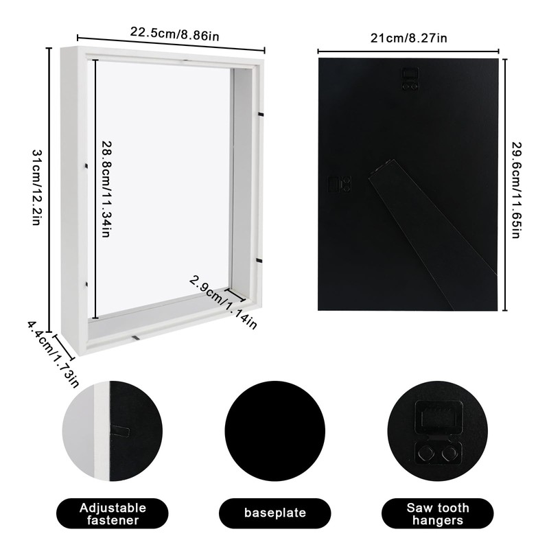 ‎3D Shadow Box Frame A4 Shadow Box 23x32cm Deep Box
