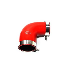 TMKOOL Combo Universal 4-Ply Reinforced 2.75"-3" ID 90 Degree Elbow Reducer Coupler Silicone Hose + SS 304 T Bolt Clamp (2.75"-3" Red)