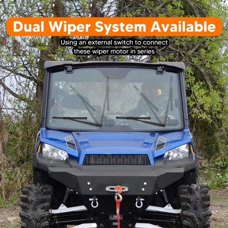 DYSO 12V Electric Windshield Wiper Motor & Side Mirrors For