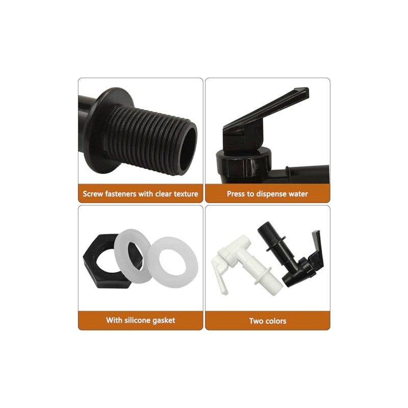 4 Sets Replacement Cooler Faucet, Spout for 5 Gallon Jug,