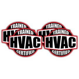 (x4) HVAC Trained & Certified Locker Magnet/Fridge Magnet Label Lunch Tool Box Heating Cooling