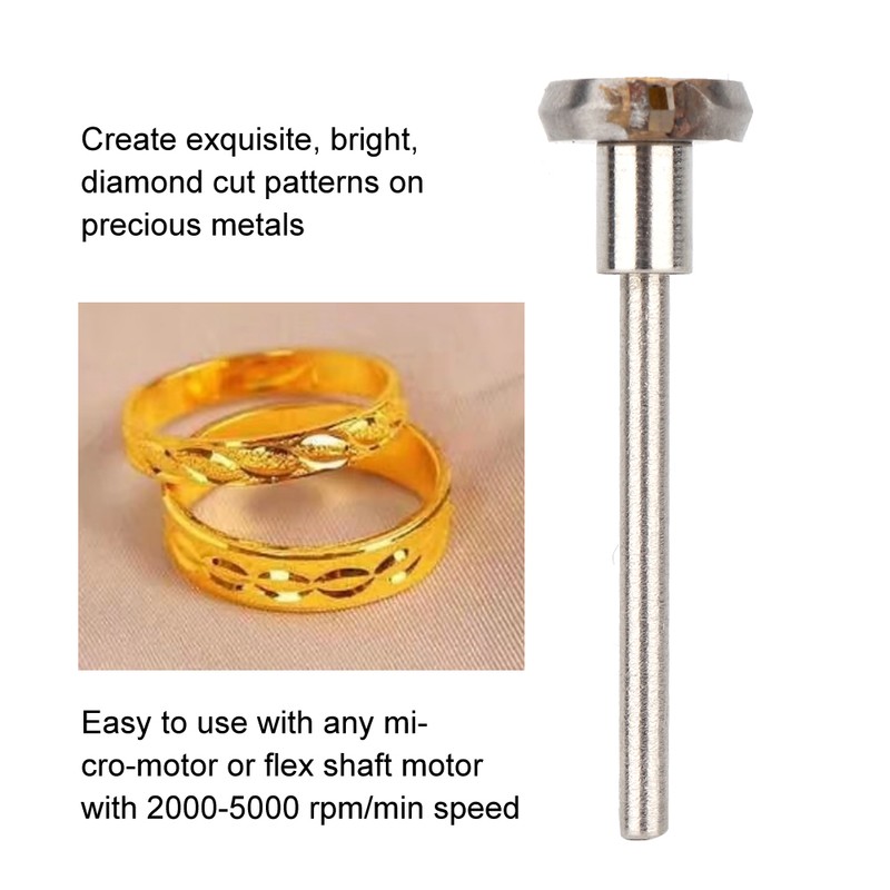 Diamond Cut Flywheel Shank Jewelry Cutting Engraving Making Accessory (150deg)