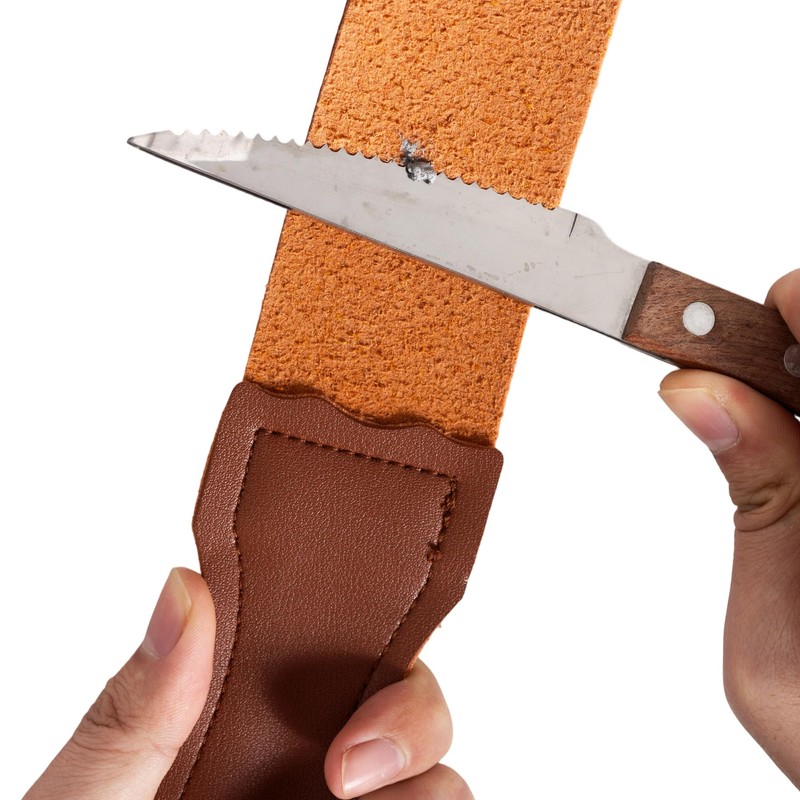 Leather Razor Strop Strap for Straight Razors, Knives & Chisels,