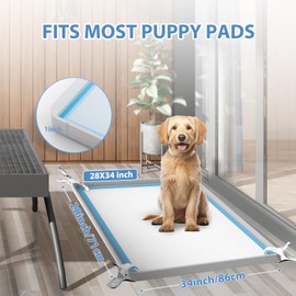 IMMCUTE Pee Pad Holder for Dogs, Thickened Soft Silicone Extra Large Puppy Pad Holder Fits Up to 28" x 34" Pee Pads, Non-Slip High Edge Pee Pad Holder, for Leak-Proof Urine, Floor Protection