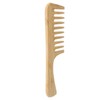 Bamboo Comb with Large Teeth and Handle, Antistatic, Lightweight Comb