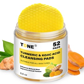 Turmeric Kojic Acid Cleansing Pads: Cleansing Face and Exfoliatiing Body for All Skin Types - 52 Pcs