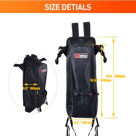 Sresk UTV Center Seat Storage Bag Between Seat Bag Tool Pouch Universal Compatible With Kawasaki KRX 1000 Teryx 4 Mule Accessories (Black)