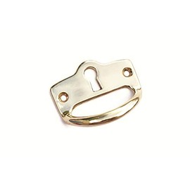Furniture Lock Keyhole Cover Plate 1-7/8" Wide - Cabinet Lock Keyhole Cover for Antique Mission Locks with Pull - Slant Top Desk Pull - Finger Pull Antique Desk Pull Solid Brass