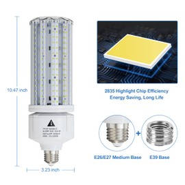 ZP LED Corn Light Bulb 100W Super Bright 15000lm 5000k E26 /E39 Led Corn Bulb, 1000W Equivalent CFL Metal Halogen HID Led Bulb for Outdoor Indoor Area Garage Basement Warehouse (2-Pack)