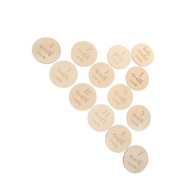 BESPORTBLE 13Pcs Wooden Monthly Cards for Announcement Milestone Growth Cards for Newborn Photography for Sharing Growth Social Media