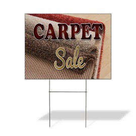 Fastasticdeals Weatherproof Yard Sign Carpet Sale Business A Brown Lawn Garden Equipment 24x18 Inches 2 Sides Print