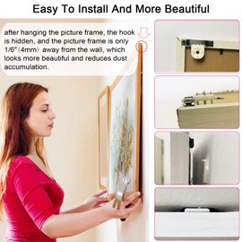 20 Kits Picture Frame Hangers Kits, Sawtooth Picture Hangers and Invisible Nail Hooks for Stucco, Brick, Drywall and Wooden Wall (Black)