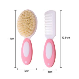 Miaija 2Pieces Baby Hair Brush and Comb Set Newborns Cradle Cap Brush and Baby Hair Comb Tool Set Perfect Baby Registry Gift for Toddlers (Blue)