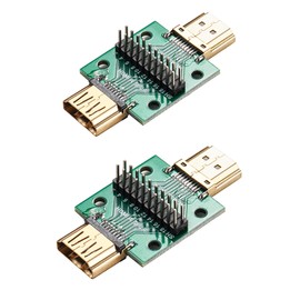 Teansic 2 Pcs HDMI A Connector with Test PCB Board,2.54 Pitch 19 Pins Male to Female Socket Connectors for Data Line Wire Cable Transfer