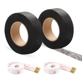 ZTVOWTO 2 Stück Saumband zum Aufbügeln, Bügelband zum Kürzen von Gardinen, Saumband für Röcke, Kissen, Jeans und Vorhänge, 2cm Breit * 24 Meter Lang mit Massband(Schwarz)