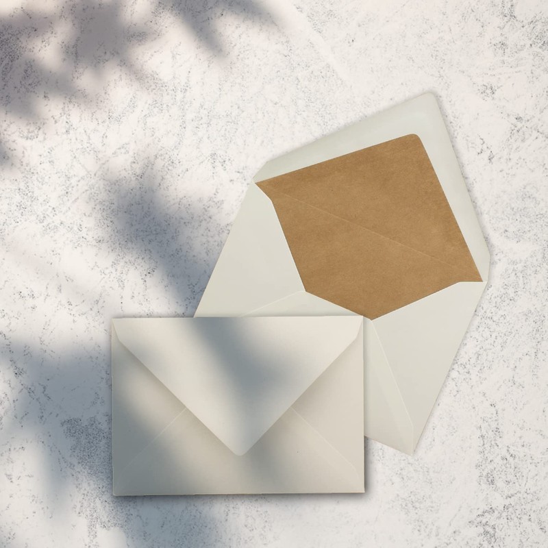 100x lined vintage envelopes DIN B6 125 x 176 mm