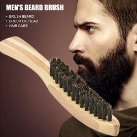 Beard Styling Brush, Beard Brush Portable Lightweight Strong Toughness for Men for Straightens and Promotes Beard Growth for Beard and Mustache