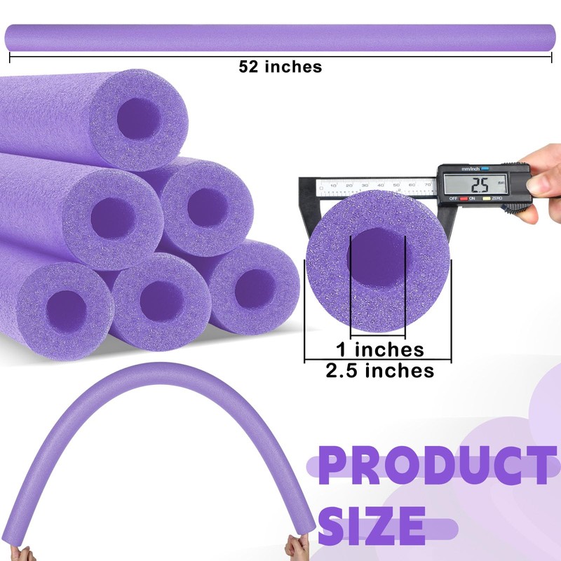Hanaive 6 Pack Pool Noodles Swimming Floating Foam Tube 52