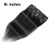 Lyaciomn 16Inch Clip in Extensions Human-Hair Clip Straight Hair Extensions