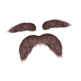Oshhni Fake Mustache Eyebrows Costume Accessories DIY Makeup for Birthday Role Playing, Brown