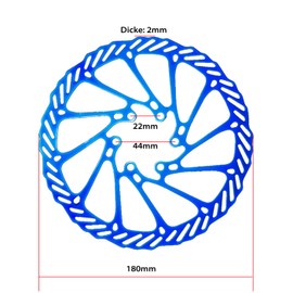 CNCLOL Bicycle Brake Disc 160 mm - 180 mm - 203 mm for MTB/Road Bike/Mountain Bike/BMX, Pack of 2 Brake Discs with 12 Screws, Blue/Gold/Rainbow