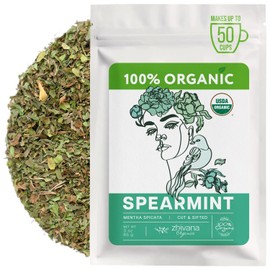 Organic Spearmint Tea Loose Leaf (3 oz) – Herbal Tea for a Calming Effect, Digestion, Womens Hormone Balance – Sweet Mint Aroma – Naturally Caffeine-Free