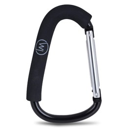 Wicked Chili Bag Carabiner for Stroller, XXL Pram Hooks, Universal Hooks, Changing Bag Hooks, Shopping Hook for Buggy, Organiser - Made of Metal, with Anti-Scratch Foam