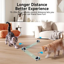 FOUR ANGELS Turbo Tail 2.0 Cat Toy, Interactive Cat Toys for Indoor Cats, Automatic Kitten Toys with Two-Speed Adjustment, Remote Control & Rechargeable Exercise Cat Toys for Bored Indoor Adult Cats