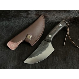 Oldpard Hand Forged Kitchen Chef's Knife with Leather Sheath Cover | Meat Boning Knife, Fishing Fillet & Vegetable Cutter | for Kitchen or Outdoor BBQ, Camping