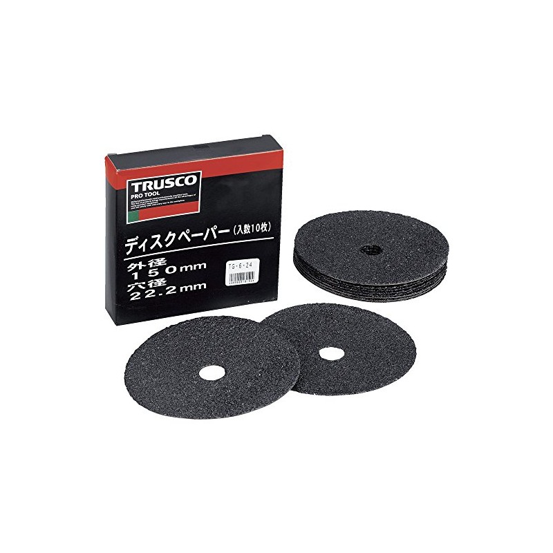TRUSCO TG6-24 Disc Paper Type 6 Φ150X22.2#24 (10 Pieces)