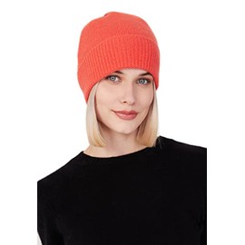 Style Republic Women’s Ribbed Cuff Beanie, Luxury Cashmere, Soft & Stretchy with Ribbed Edge, Warm Cozy Hat for Winter (Coral) Taupe