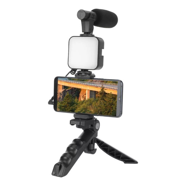 Importeek Soporte Base Estabilizador Celular Camara Luz Led Microfono