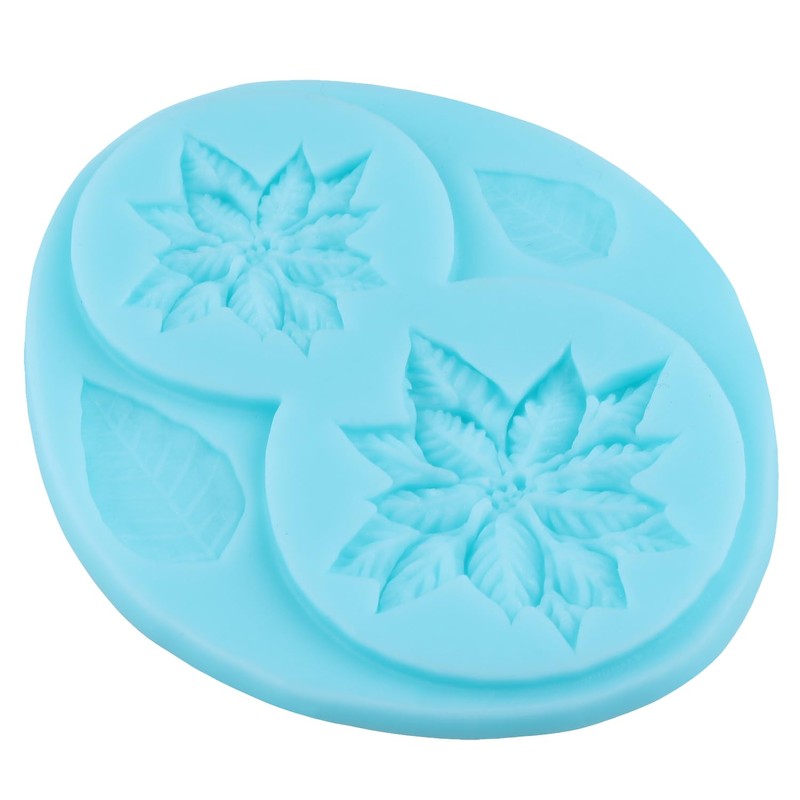 Christmas Flower Fondant Mold Poinsettia Flower Silicone Molds