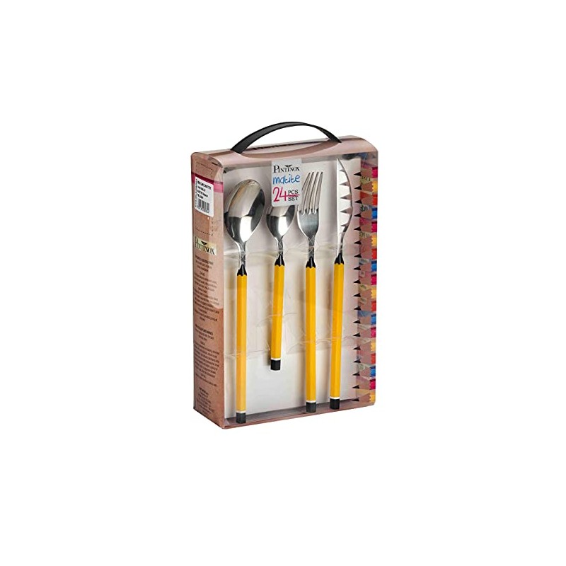 PINTINOX MENAGERE 24 PIECES MATITE JAUNE 0LA0B091