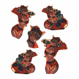 BIKE-label Motorcycle Anime Cat Girl Orange Car Sticker Tuning Decoration X400133VA