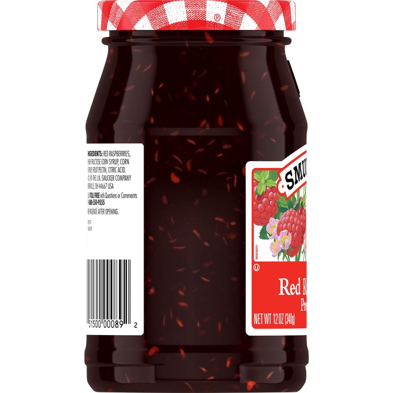 Smucker's Red Raspberry Preserves, 12 Ounces (Pack of 6)