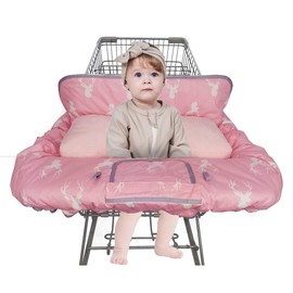 Shopping Cart Covers for Baby Girl Cart Cover for Babies, Infant High Chair Cover, Machine Washable, Non-Slide degisn (Pink Deer)