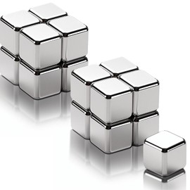 Neodymium Magnets, Pack of 16, Cube Magnet 10 mm, Strong Neodymium Cube Magnets, for Magnetic Board, Glass Board, Fridge, Whiteboard
