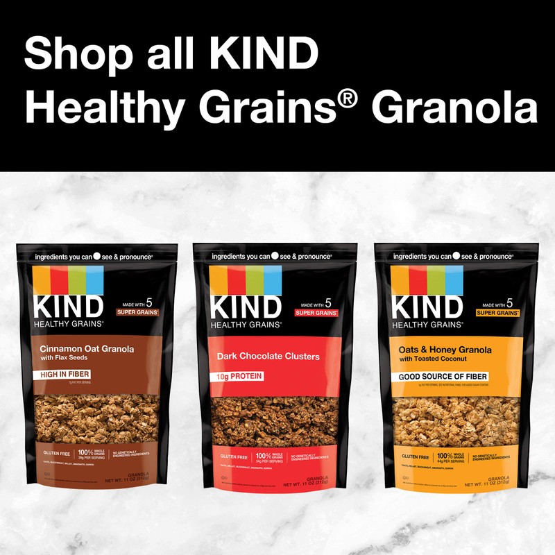 KIND Healthy Grains Clusters, Dark Chocolate Granola, Gluten Free, 10g