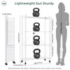 DEANIC 4 Tier Foldable Storage Shelves with Wheels, Large Capacity