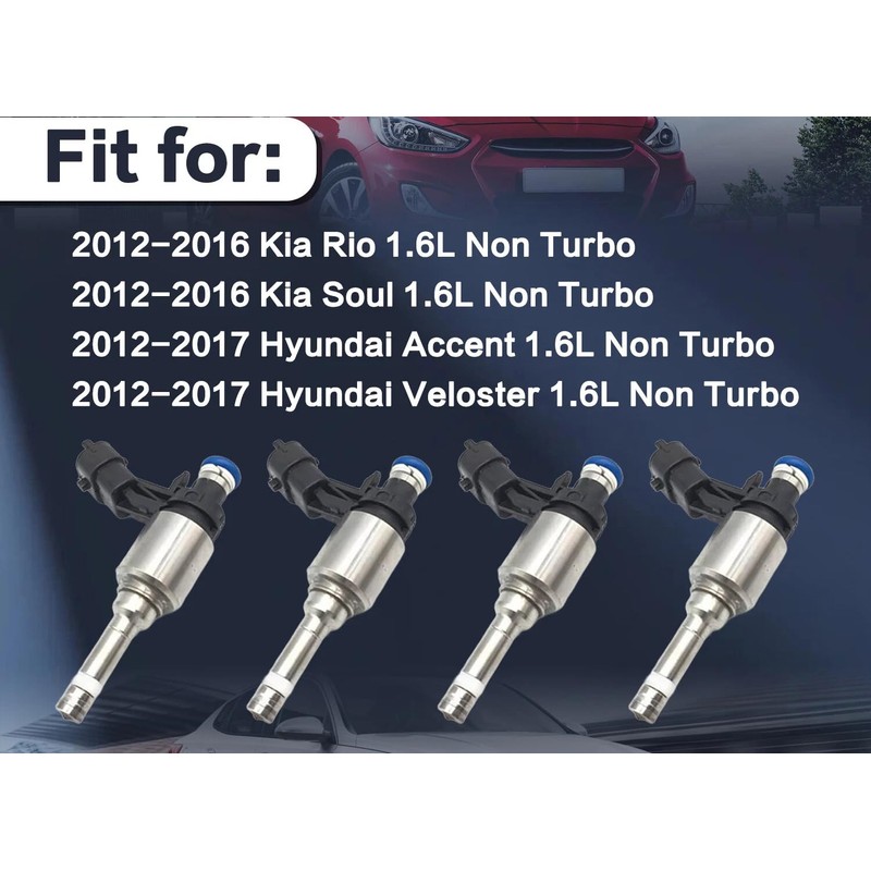 4pcs Fuel Injectors 35310-2B130 Compatible with Ki-a Soul Rio 1.6L