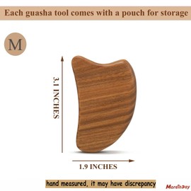 Moreinday Gua Sha Tool for Face, Gua Sha Facial Tools for Face Massage, Wooden Guasha Tool Reduce Puffiness - Green Sandalwood