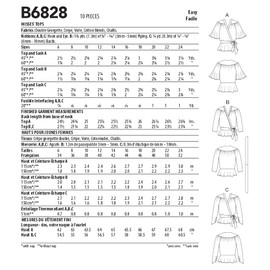 Butterick Misses' Wrap Top, Code B6828 Sewing Pattern Kit, Sizes 16-18-20-22-24, Multicolor