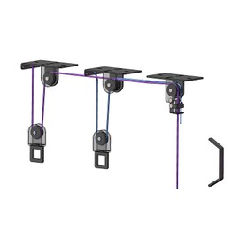 TRUSOON Upgrade Garage Pulley System, Garage Ceiling Hoist Heavy-Duty Holds up to 150 lbs Capacity, Fit 10-18 Foot Ceilings, Black